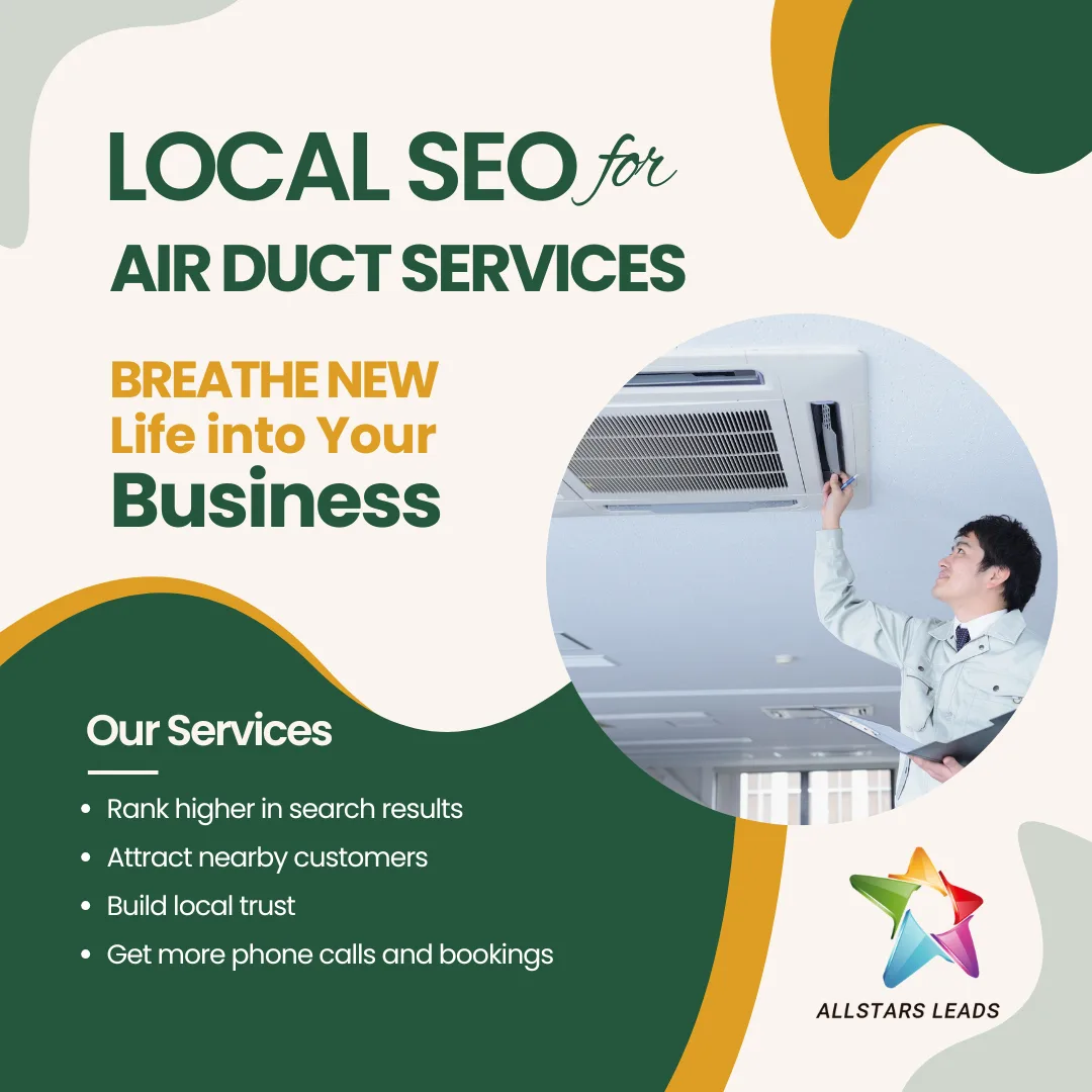 Local SEO for Air Duct Services — graphic designed by Sundas Waqar