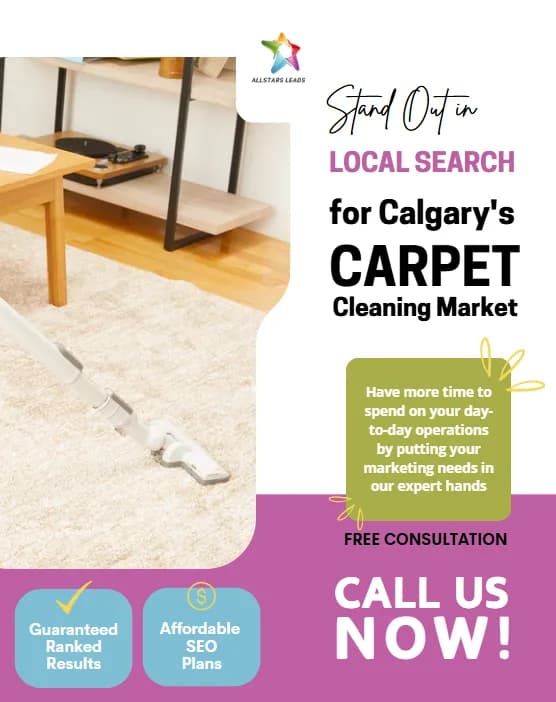 Stand Out in Local Search — Carpet Cleaning — graphic designed by Sundas Waqar
