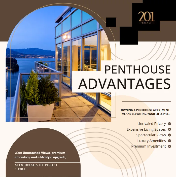 Penthouse Advantages — graphic designed by Sundas Waqar
