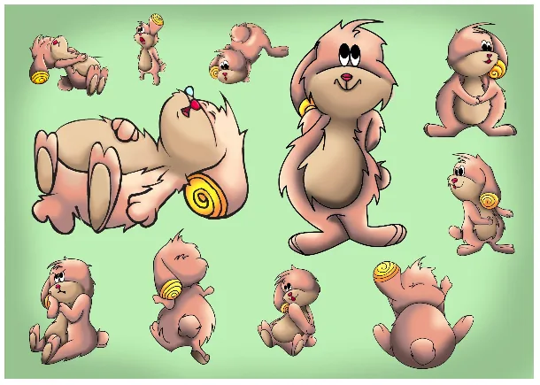 Squicky — Pose Sheet — graphic designed by Sundas Waqar