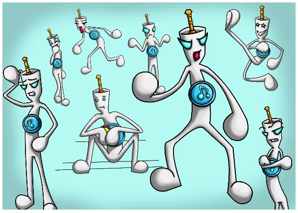 Electro — Pose Sheet — graphic designed by Sundas Waqar