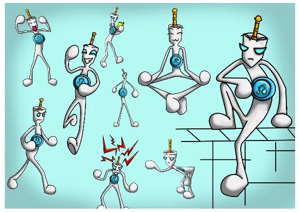 Electro — Action Poses — graphic designed by Sundas Waqar