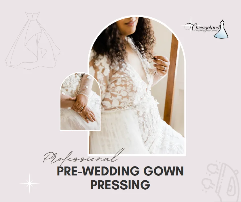 Professional Pre-Wedding Gown Pressing — graphic designed by Sundas Waqar