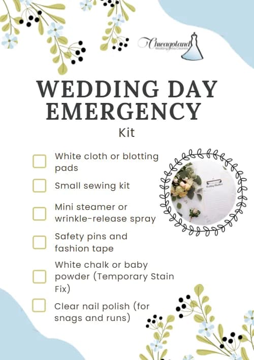 Wedding Day Emergency Kit — graphic designed by Sundas Waqar