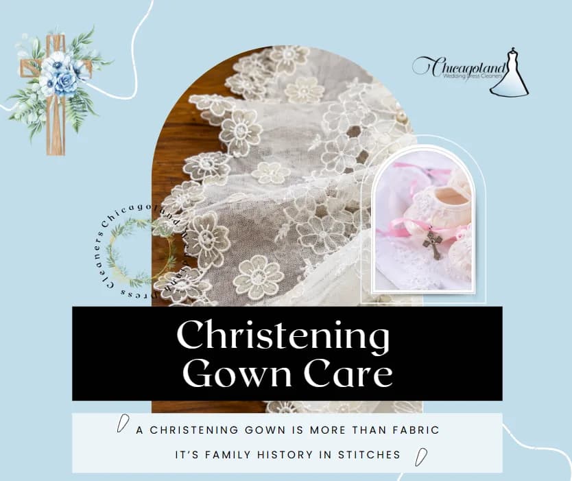 Christening Gown Care — graphic designed by Sundas Waqar