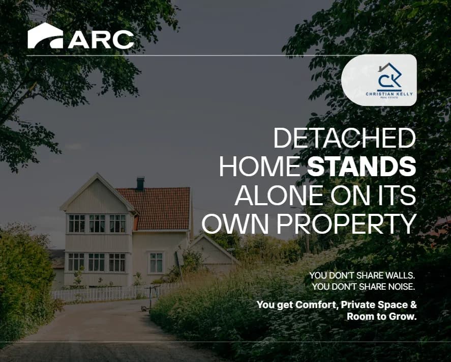 A Detached Home Stands Alone on Its Own Property — graphic designed by Sundas Waqar