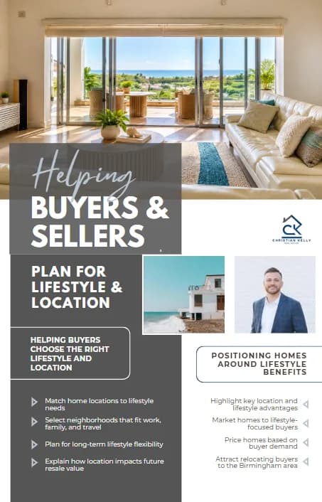 Helping Buyers & Sellers Plan for Lifestyle & Location — graphic designed by Sundas Waqar