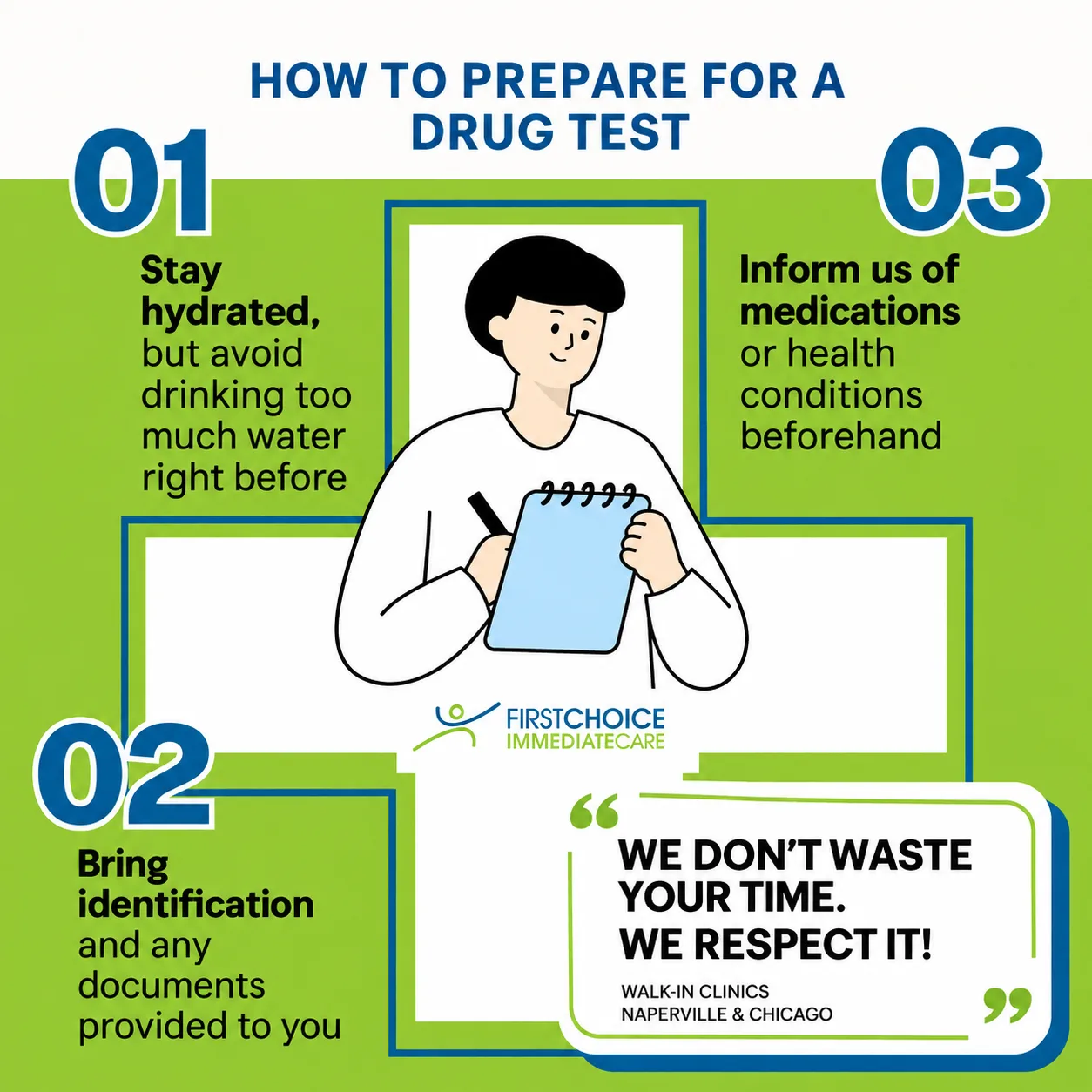 How to Prepare for a Drug Test — graphic designed by Sundas Waqar