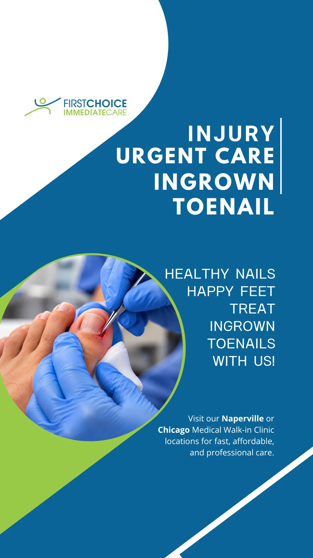 Injury Urgent Care — Ingrown Toenail — graphic designed by Sundas Waqar