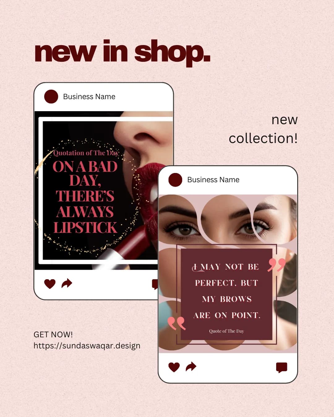 New in Shop — Collection Post — graphic designed by Sundas Waqar