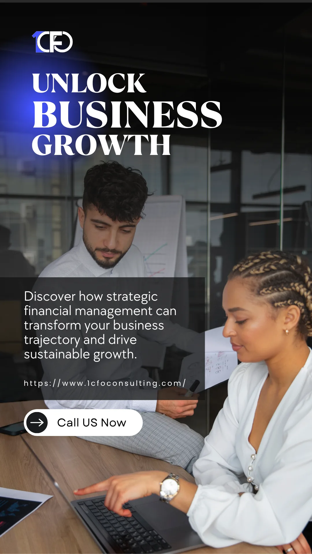 Unlock Business Growth — graphic designed by Sundas Waqar