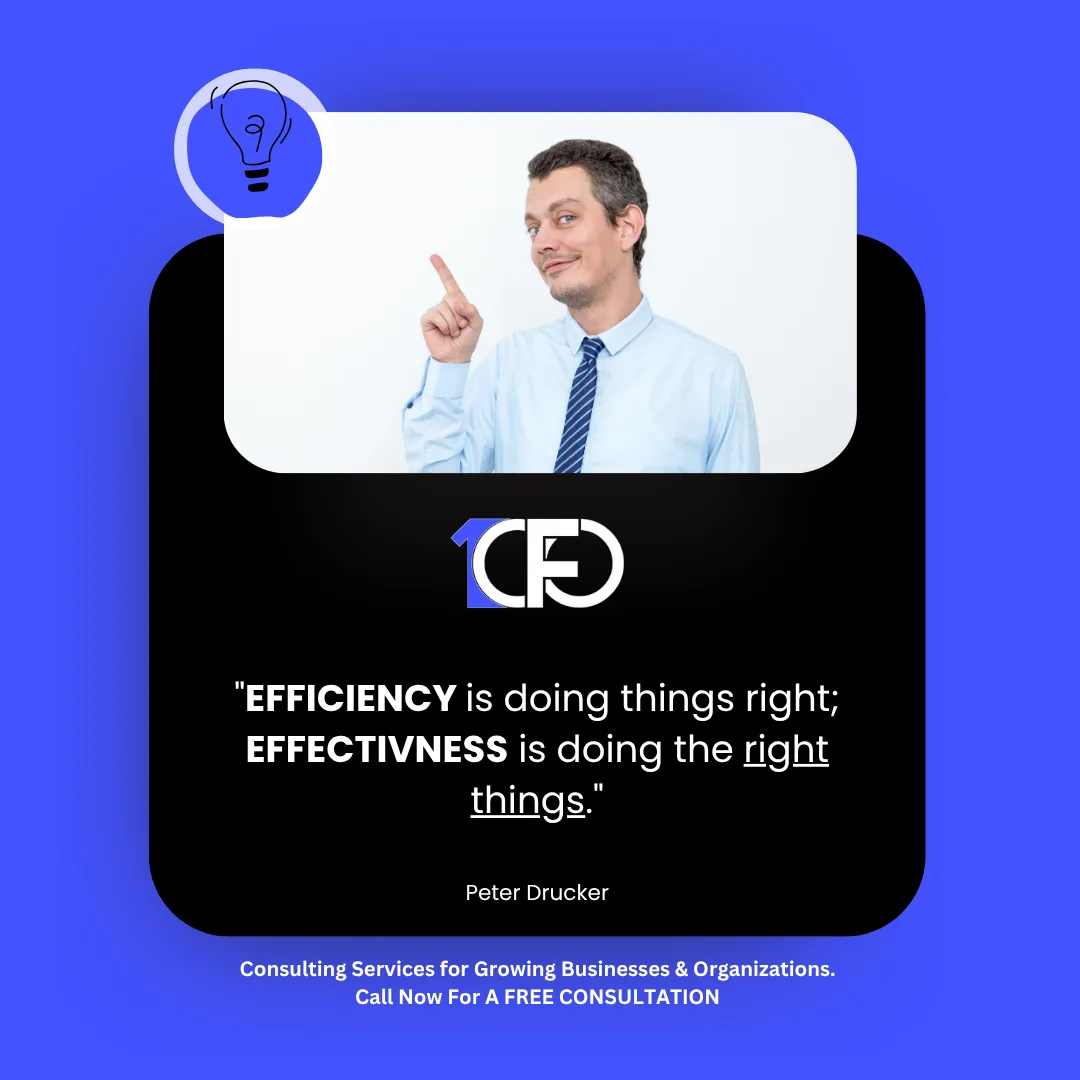 Efficiency vs Effectiveness — Quote Post — graphic designed by Sundas Waqar