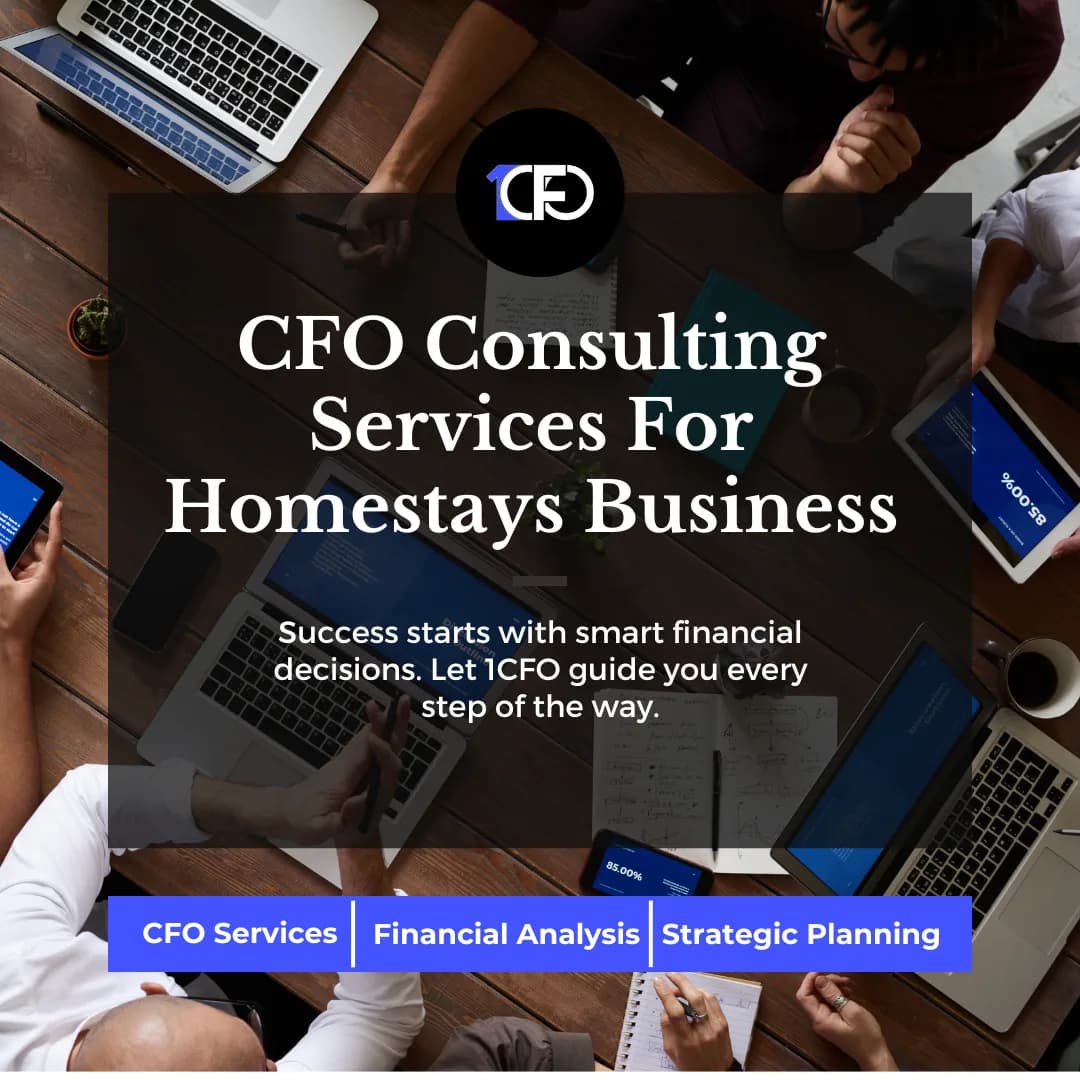 CFO Consulting for Homestay Businesses — graphic designed by Sundas Waqar