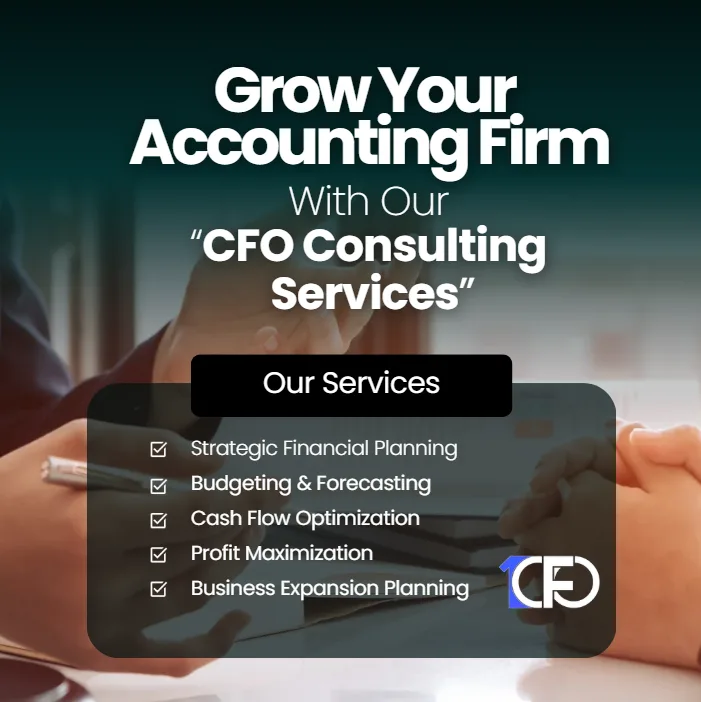 Grow Your Accounting Firm with CFO Consulting — graphic designed by Sundas Waqar