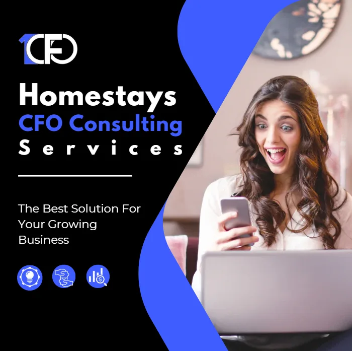 Homestays CFO Consulting Services — graphic designed by Sundas Waqar
