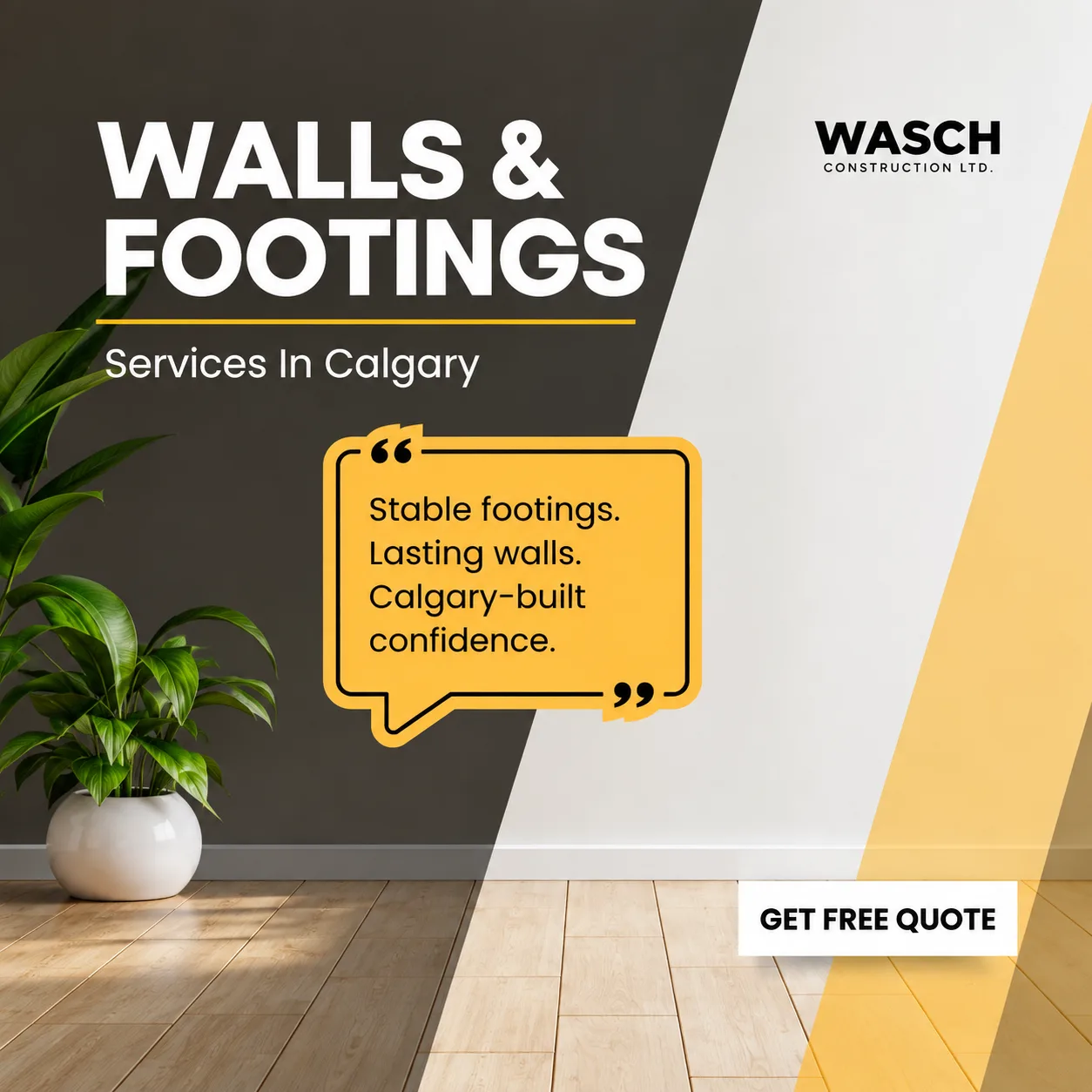 Walls & Footings Services in Calgary — graphic designed by Sundas Waqar
